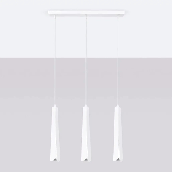 Wisząca lampa potrójna Prysm SL.1399 Sollux tubki do salonu biała