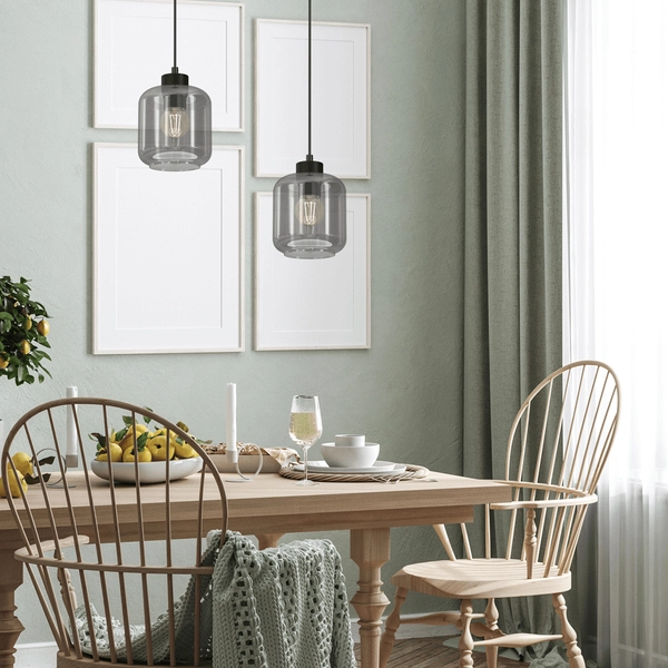 Pojedyncza lampa wisząca Sombra MLP8373 przydymiona czarna