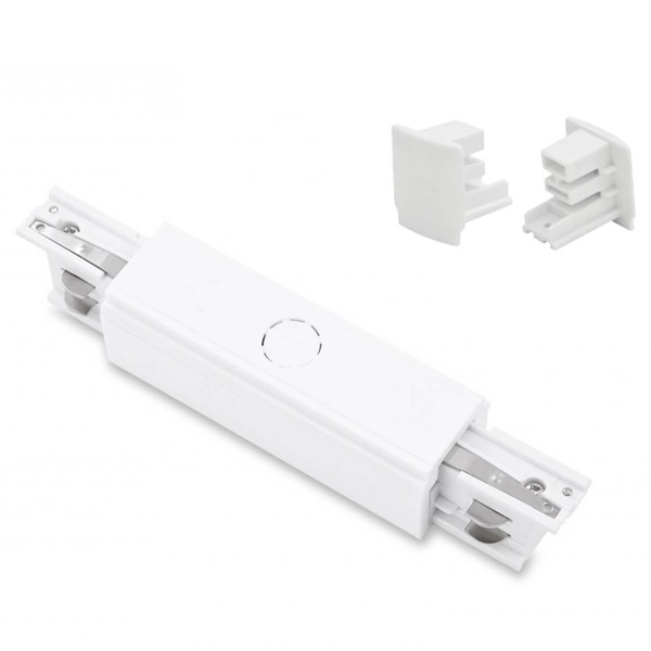 Środkowy zasilacz z zaślepkami 3-faz TRACK AZ2978 do szyn natynkowych biały