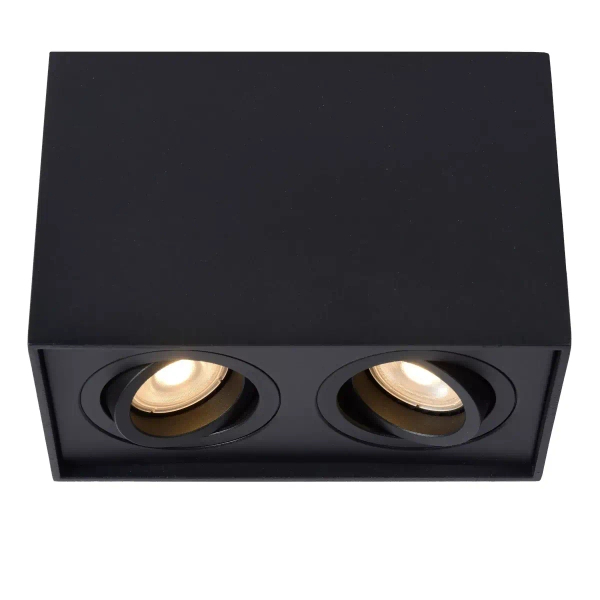 Kwadratowy downlight TUBE 22953/02/30 Lucide spot do sypialni czarny
