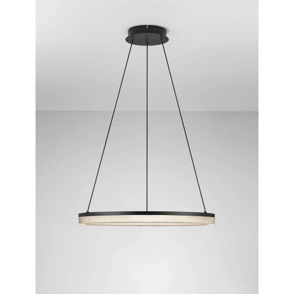 Wisząca lampa pierścieniowa ESTARIO LE45395 LED 25W 3000K ring czarny