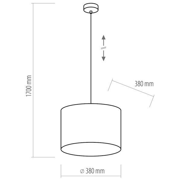 Lampa wisząca z tkaniny Tercino 6191 TK Lighting okrągła metalowa czarna