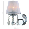 Kinkiet LAMPA ścienna CORNELIA MBM-2572/1 W Italux abażurowa OPRAWA z kryształkami glamour organza mgiełka crystal biała
