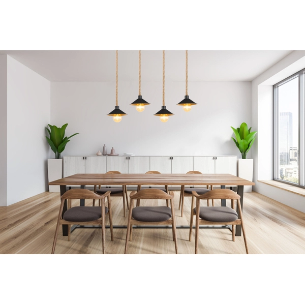 Wisząca lampa Diana 15690-4H  industrial czarna złota