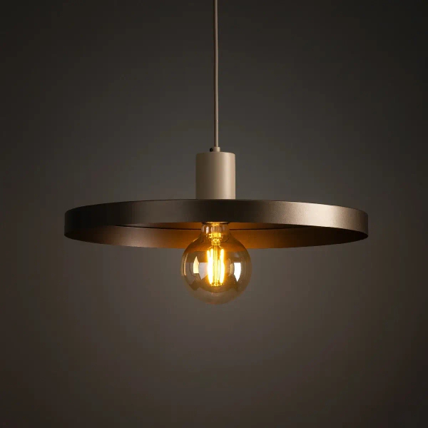 Nad stół wisząca lampa Sila 10758 metalowy abażur brązowy beżowy