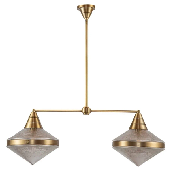 Podwójna wisząca lampa Willard QN-WILLARD-LP2-VBS-PG mosiądz