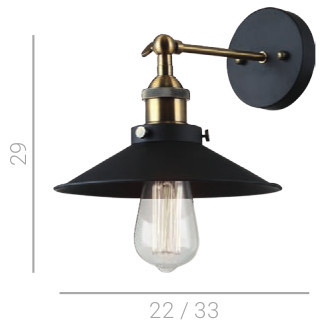 Kinkiet LAMPA ścienna KERMIO MBM-2319/1 Italux metalowa OPRAWA industrialna czarna