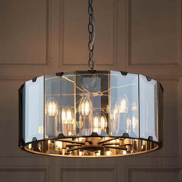 Loftowa lampa wisząca Clooney 61294 szklana nad stół przydymiony