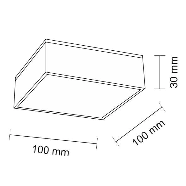 Plafon LAMPA sufitowa TOTTORI IL 8057 Shilo metalowa OPRAWA kwadratowa LED 10W 3000K do łazienki IP44 czarna