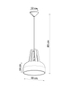 LAMPA wisząca SL.0388 metalowa OPRAWA okrągły ZWIS rustykalny drewno biały