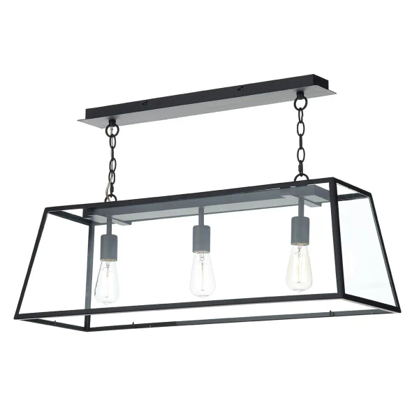 Loftowa lampa wisząca Academy ACA0322 nad wyspę szklana czarny