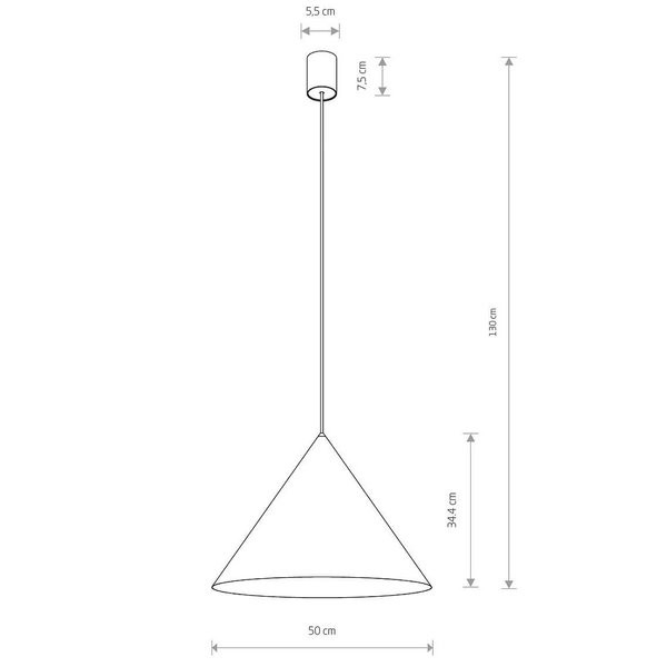 Lampa wisząca stożek Zenith 10872 Nowodvorski zwis do sypialni jasnoszara