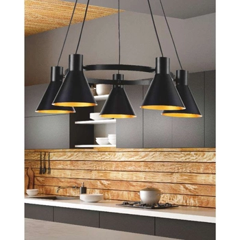 Lampa wisząca MORE 35-71163 industrialna zwis loftowy okrąg ring czarny