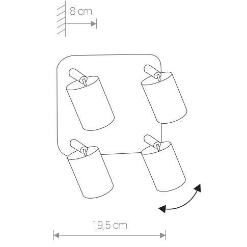 Plafon LAMPA sufitowa EYE SPOT 6017 Nowodvorski sufitowa OPRAWA metalowy SPOT tuby regulowane białe