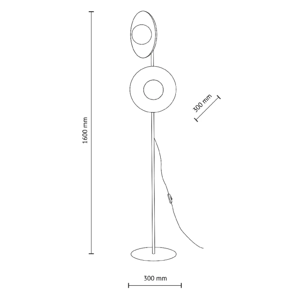 Loftowa stojąca lampa do salonu Slate 16136 mleczne kule czarny