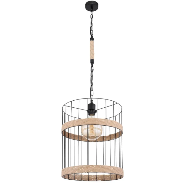 Skandynawska LAMPA wisząca HALIA 15673H1 Globo tuba OPRAWA metalowa ZWIS okrąły loftowy brązowy czarny