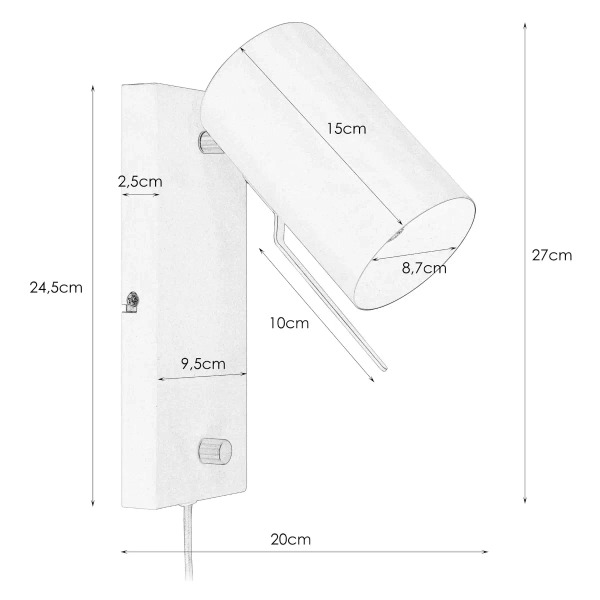 Kinkiet ścienny Carrie 106587 Markslojd regulowana tubka metalowa czarna