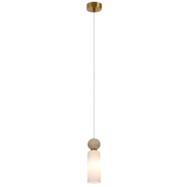 Jadalniana lampa wisząca Santos PND-95331-1-BRSS nad stół tuba kula mosiądz