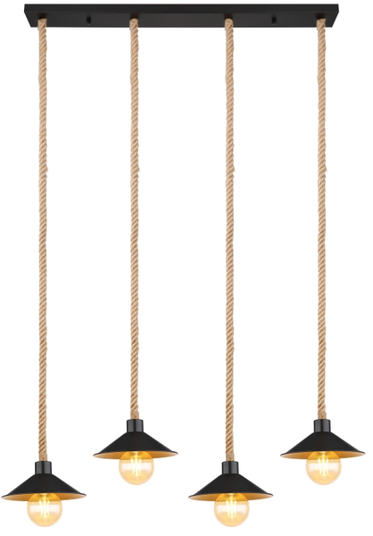 Wisząca lampa Diana 15690-4H  industrial czarna złota