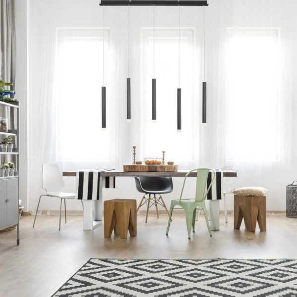 Wisząca lampa na belce Bruno 15205-18 Just Light LED 29W 3000K sople czarny