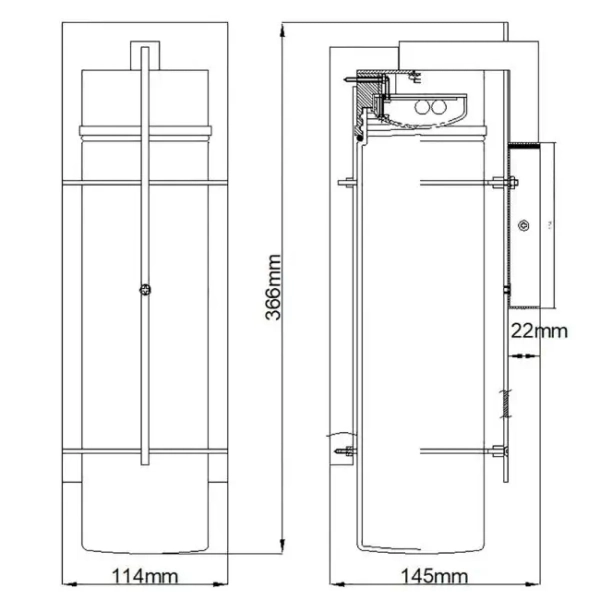 Ścienna lampa na taras Eames QN-EAMES-LED-M-EK LED 10W 3000K IP44 czarny
