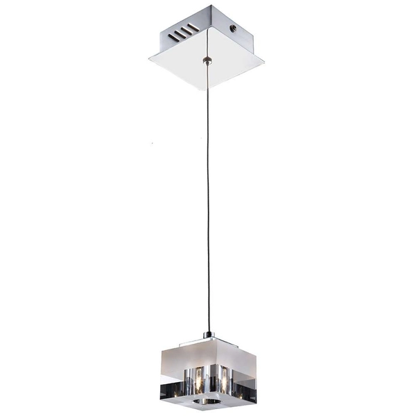 Halogenowa LAMPA wisząca CUBRIC MD9216-1A Italux szklana OPRAWA kostka ZWIS cube box biała przezroczysta