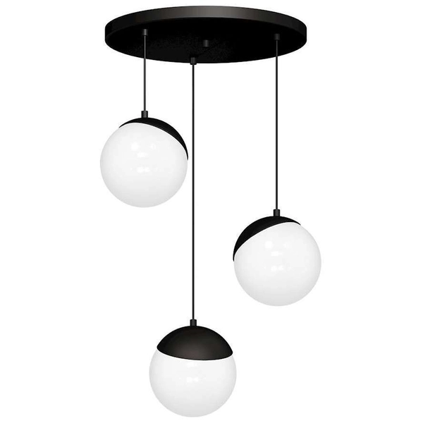 Loftowa LAMPA wisząca SFERA WOOD MLP5425 Milagro skandynawska OPRAWA szklane kule ZWIS kaskada biała drewno