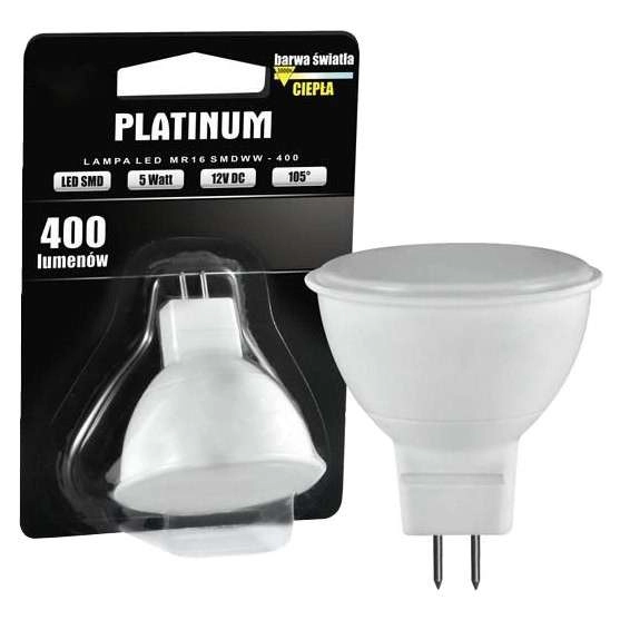 Żarówka PLATINUM 303271 POLUX MR16 LED 5,2W 3000K 400 lm 12V GU5,3 biała ciepła