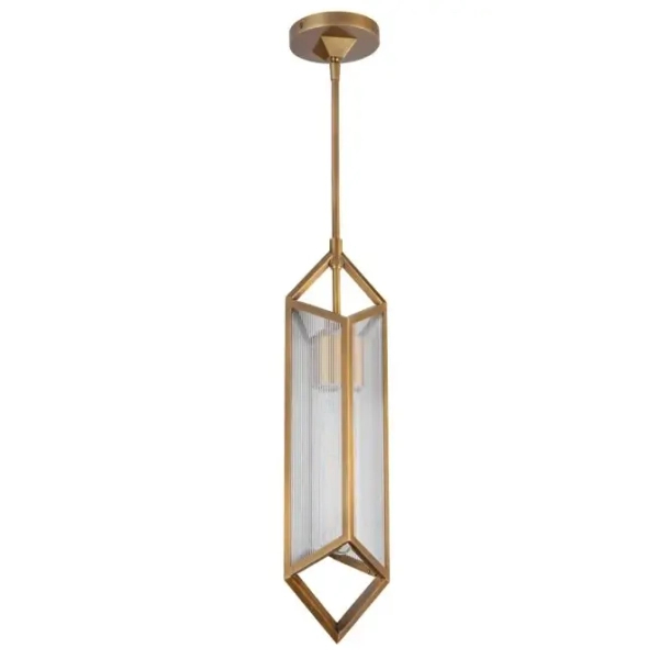 Wisząca lampa nad wyspę Cairo QN-CAIRO-1P-VBS-CR szklana mosiądz