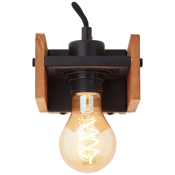 Ścienna lampa drewniana Calandra 99448/76 do kuchni brązowa czarna