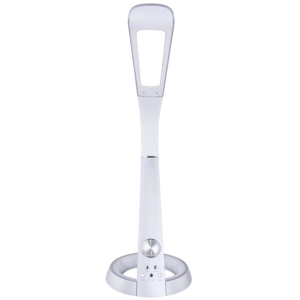 Elastyczna LAMPA stojąca MITTI 58376S Globo regulowana LAMPKA biurkowa LED 8W 3000K - 6300K z portem USB srebrna