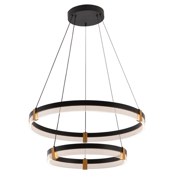 Wisząca lampa Plum LP-0407/2P BK LED 24-32W 3000-6000W metalowa czarna