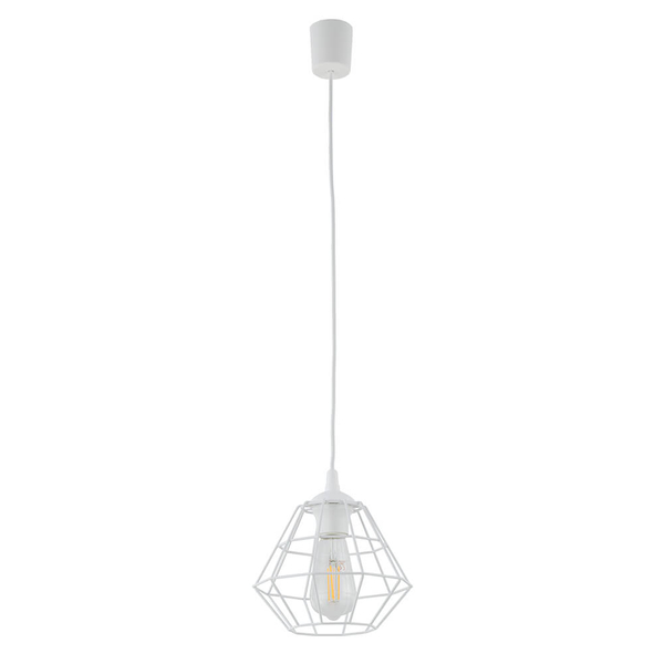 Wisząca lampa Diamond 6211 TK Lighting cage metalowa zwis biała