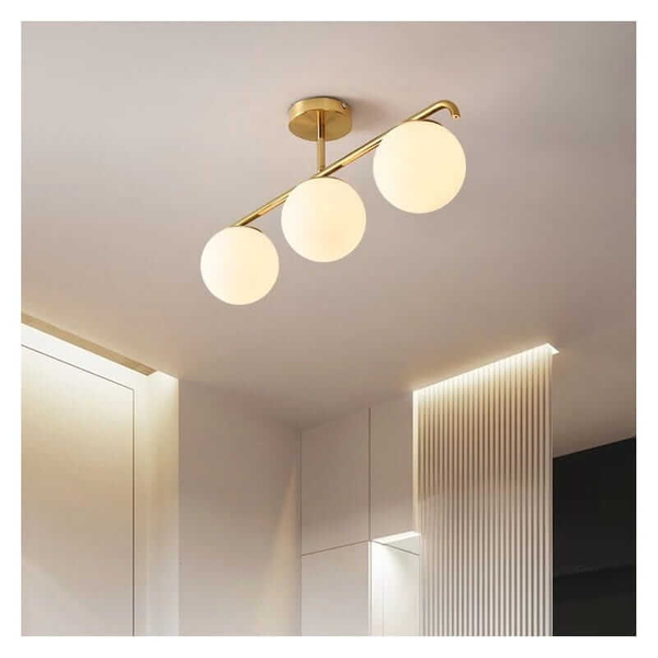 Sufitowa lampa Milano ABR-LW3XE27M Abruzzo bańki do salonu złota biała