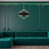LAMPA okrągła Stesso Gold Nero M Orlicki Design wisząca OPRAWA w stylu klasycznym abażurowa czarna złota OUTLET