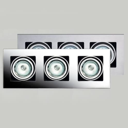 Oprawa sufitowa BOX H0017 regulowane oczka metal szczotkowany szara