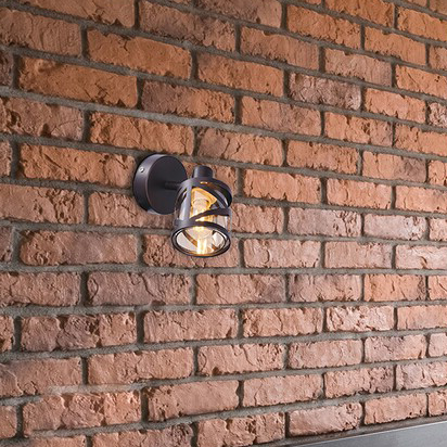 Ścienna LAMPA kinkiet OBERON 5335 Rabalux metalowa OPRAWA szklany klosz brązowa kawowa bursztynowa