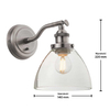 Klasyczna lampa ścienna Hansen 91739 Endon srebrna przezroczysta