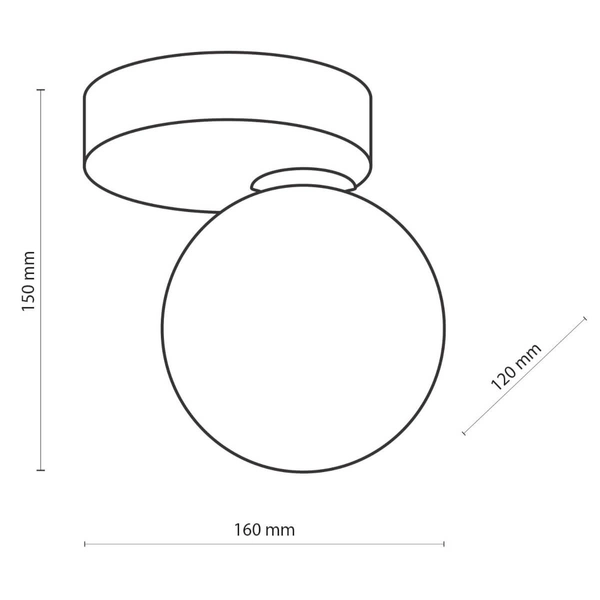 Punktowa lampa sufitowa Bianca 5681 TK Lighting kula czarna biała