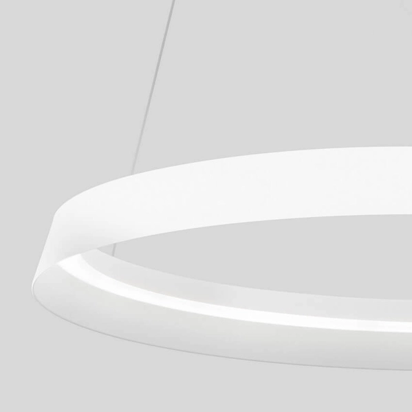 Zwisająca lampa pierścień BATALLAS LE44782 LED 52W 3000K nad łóżko biały