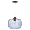 Szklana wisząca lampa Demarius DEM0123 do przedpokoju niebieska czarna