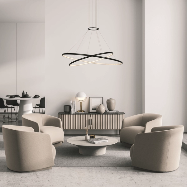 Nowoczesna lampa wisząca Halifax LP-940/2P 4BK rings czarna