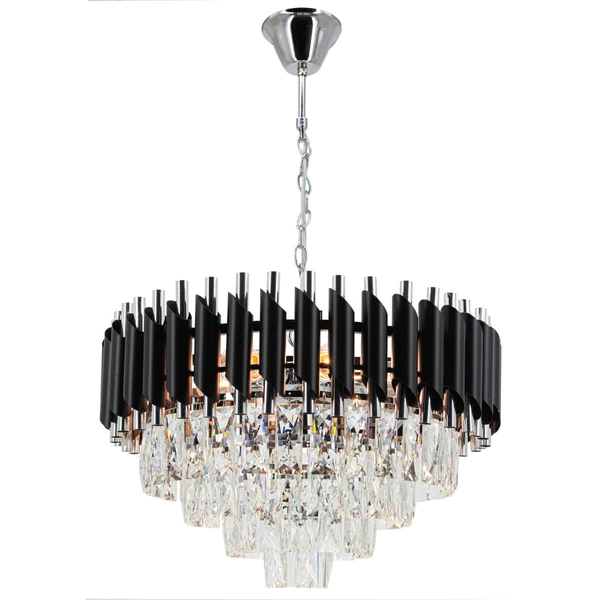 Żyrandol z kryształami Toledo 6260/6 8C BL pałacowy czarny
