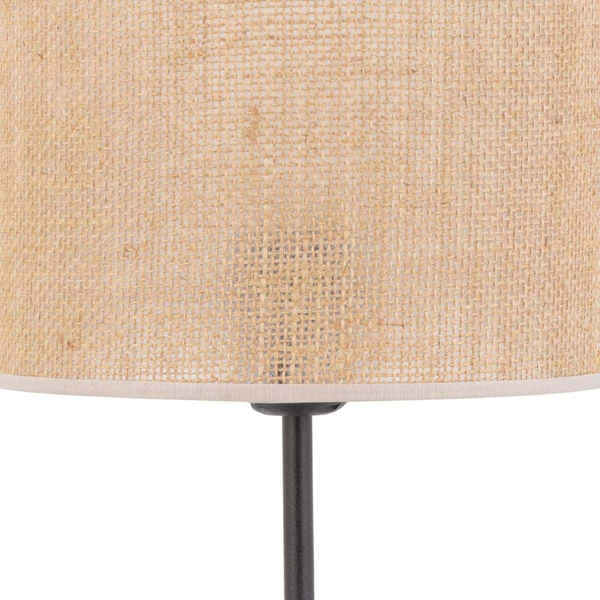 Jutowa lampka nocna Rondo 5100 TK Lighting okrągła czarna beżowa