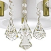 Abażurowa LAMPA sufitowa DRS8006/3 21QG Elem glamour OPRAWA z kryształkami do jadalni biała mosiądz
