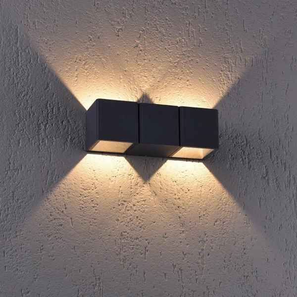 Prostokątna lampa elewacyjna Marcel LED 8W 3000K grafitowa