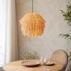 Rattanowa lampa wisząca Pushpa 109204 boho japandi beżowa