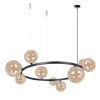 Szklana lampa wisząca nad wyspę Bolero 41323 molekuły bursztynowe czarne