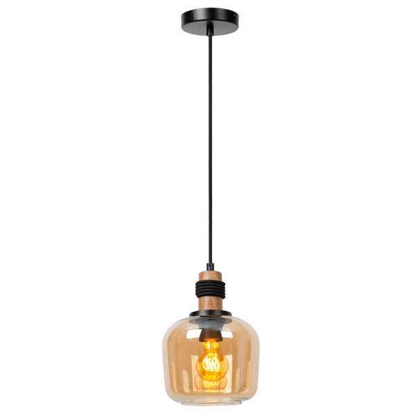 Wisząca lampa Ilona 45408/18/62 szklana czarny bursztynowy