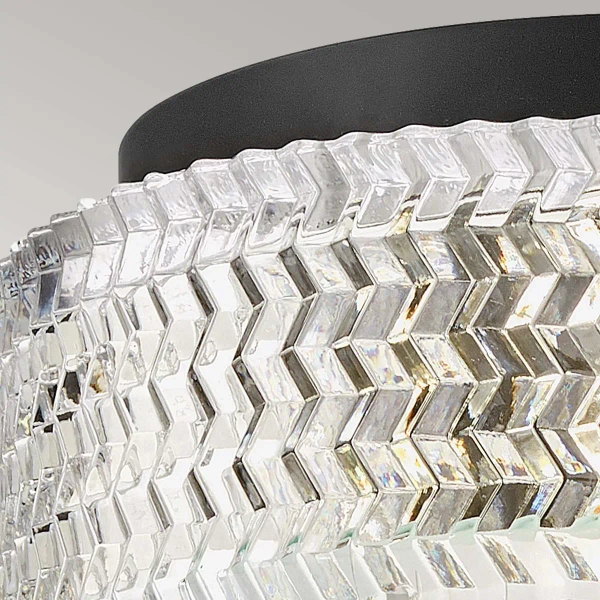 Glamour sufitowa lampa Elle HK-ELLE-F-S-BK kryształowa czarna